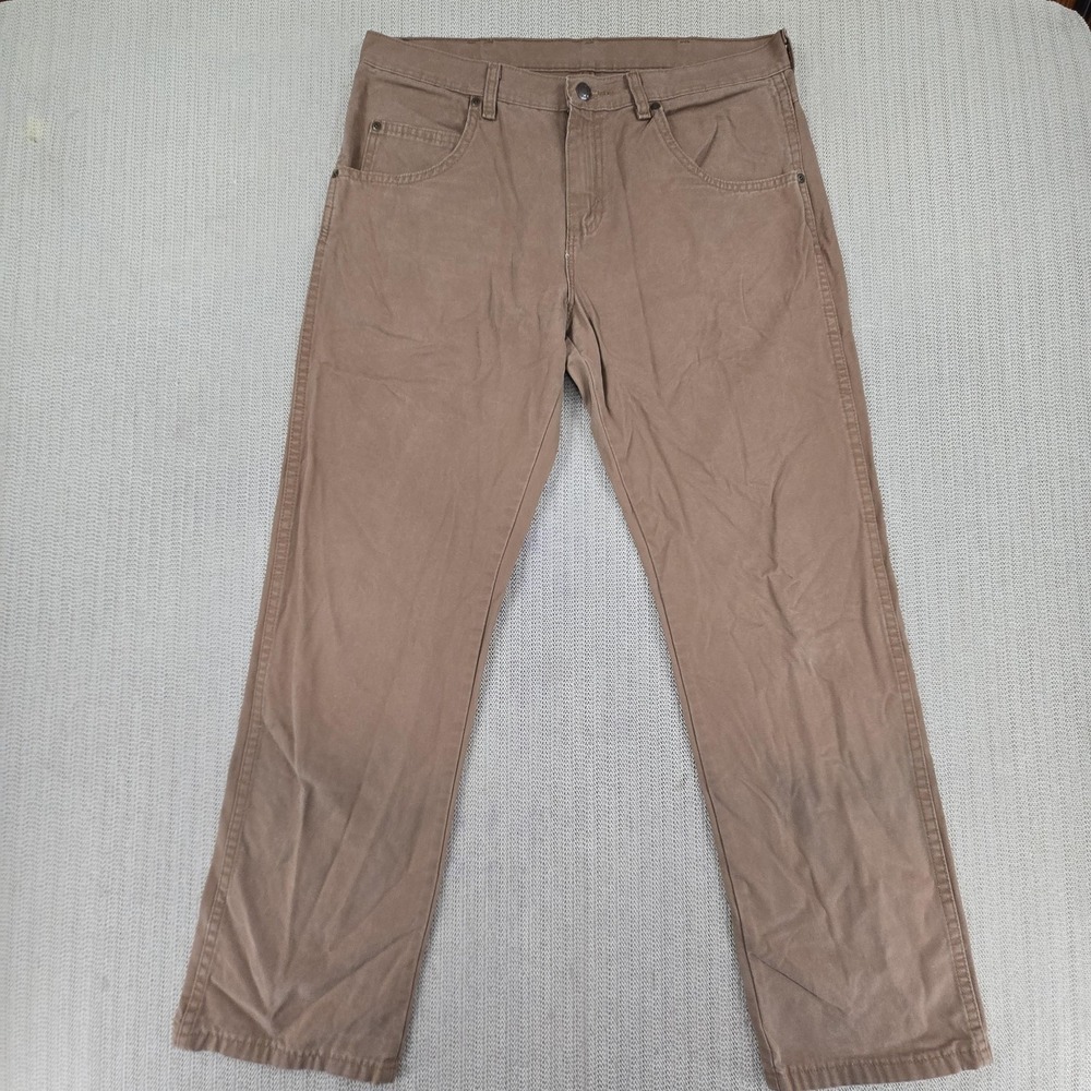 Wrangler Rugged Wear Jeans Mens 34x30 Beige Regular Fit Straight Denim 31100AN
